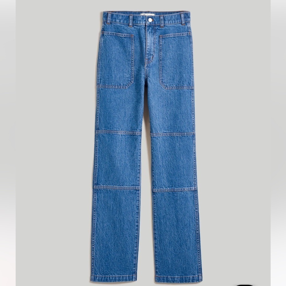 Madewell 90’ straight utility Blue Denim Straight-Leg Jeans size 32 - Picture 3 of 13